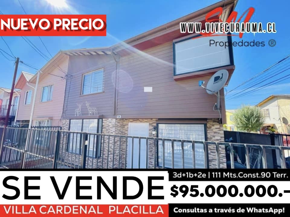 PLACILLA DE PEÑUELAS – CASA EN VENTA VILLA CARDENAL SAMORE A PASOS AV PRINCIPAL Imagen 1