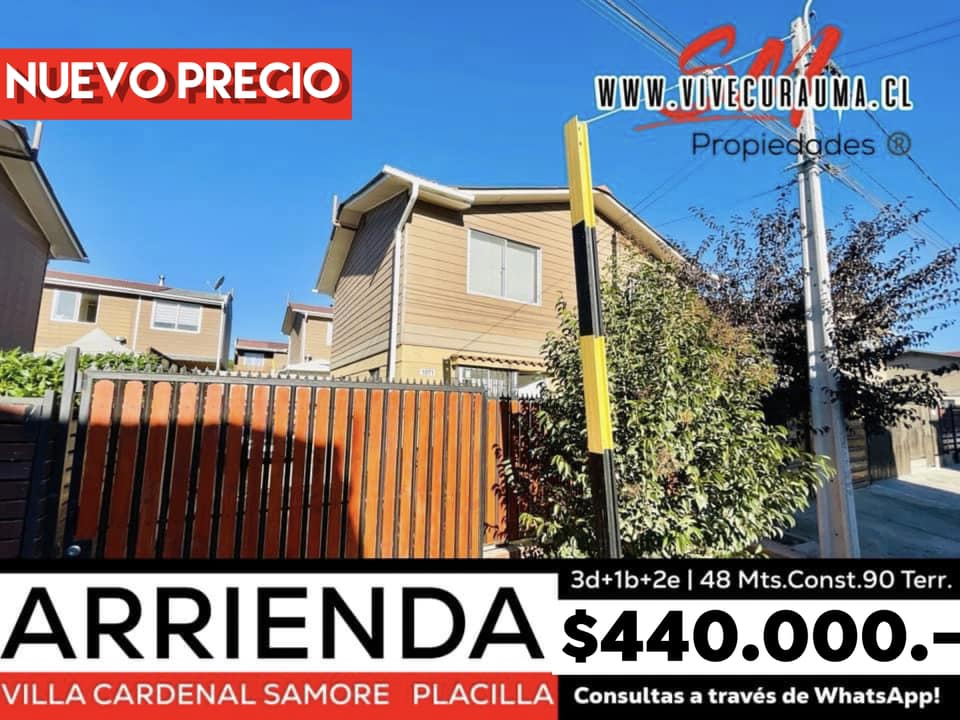 PLACILLA DE PEÑUELAS – CASA EN ARRIENDO VILLA CARDENAL SAMORE Imagen 1