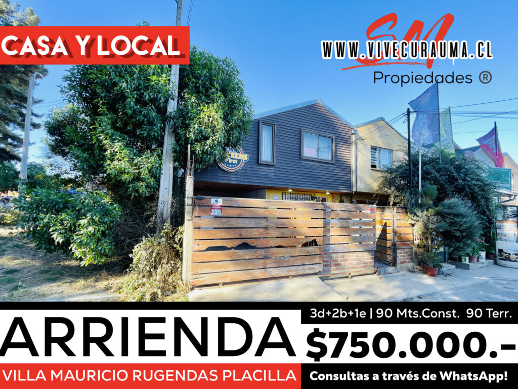 PLACILLA DE PEÑUELAS – CASA CON LOCAL EN ARRIENDO VILLA MAURICIO RUGENDAS Imagen 2