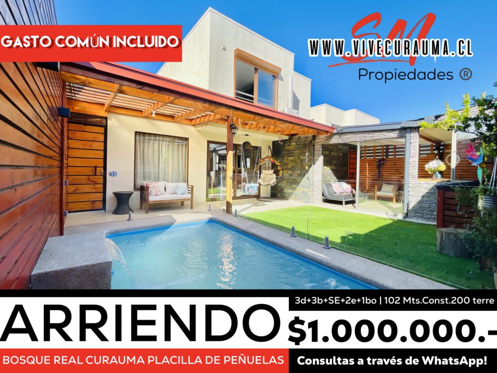 CURAUMA – CASA EN ARRIENDO CONDOMINIO BOSQUE REAL PISCINA QUINCHO Imagen 1