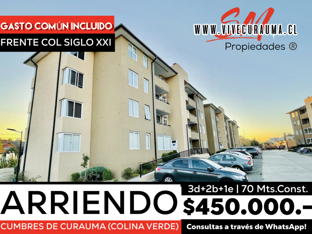 CURAUMA . DEPARTAMENTO EN ARRIENDO CUMBRES FRENTE SIGLO XXI Imagen 1