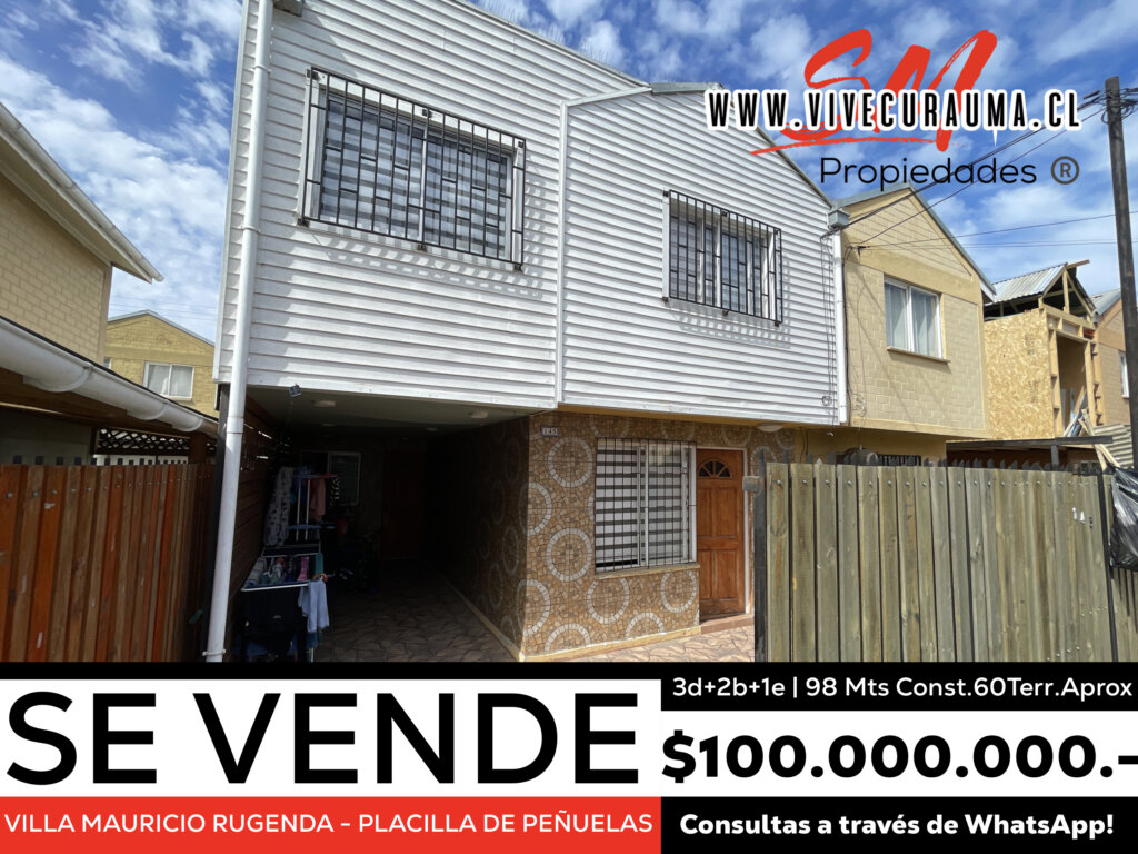 PLACILLA DE PEÑUELAS – CASA EN VENTA VILLA MAURICIO RUGENDAS Imagen 2