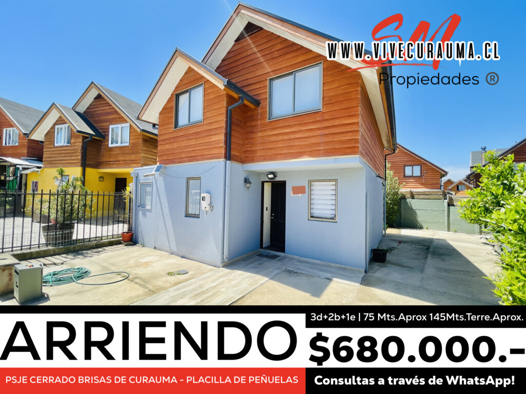 CURAUMA – CASA EN ARRIENDO MICROBARRIO CERRADO BRISAS DE CURAUMA Imagen 1