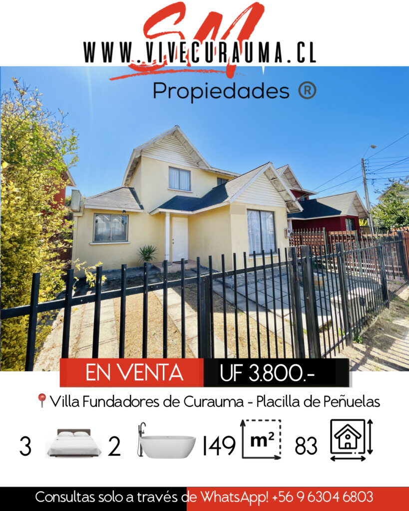 SE VENDE | CURAUMA | CASA EN VENTA VILLA FUNDADORES DE CURAUMA PSJE CERRADO Imagen 2