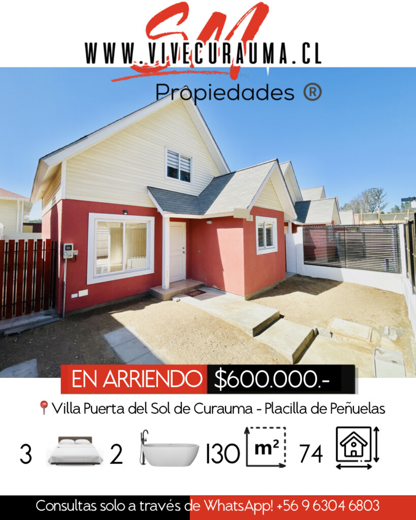 CURAUMA – CASA EN ARRIENDO VILLA PUERTAS DEL SOL Imagen 2